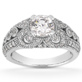 Vintage Style White Topaz Engagement Ring