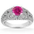 Vintage Style Pink Topaz Engagement Ring
