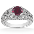 Vintage Style Ruby Engagement Ring