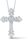 1/2 Carat Diamond Byzantine Cross Pendant