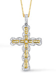 1/2 Carat Baroque Diamond Cross Pendant