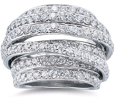 4.75 Carat Diamond Wrap Ring in 14K White Gold