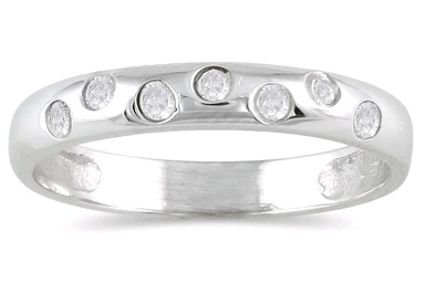 Seven Sparkles Diamond Band in 14K White Gold