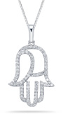 0.40 Carat Diamond Hamsa Hand Pendant