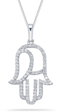 0.40 Carat Diamond Hamsa Hand Pendant