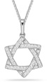 0.25 Carat Diamond Star of David Pendant, 14K White Gold