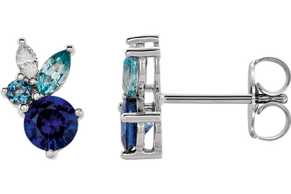 Multi Colored Gemstone Earrings
