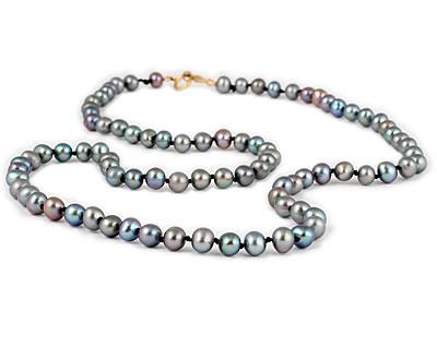 All Natural Freshwater Lavender Pearl Necklace with 14K Gold Clasp
