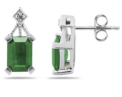2.31 Carat Emerald and Diamond Earrings in 14K White Gold