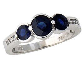 Sapphire and Diamond Bezel Set Ring