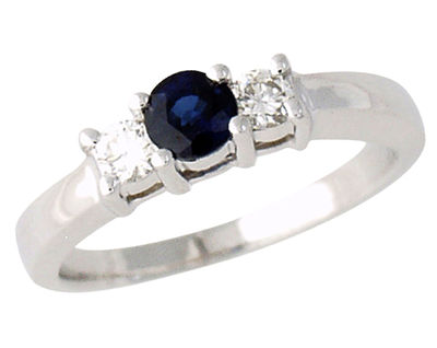 Three Stone Sapphire and Diamond Ring