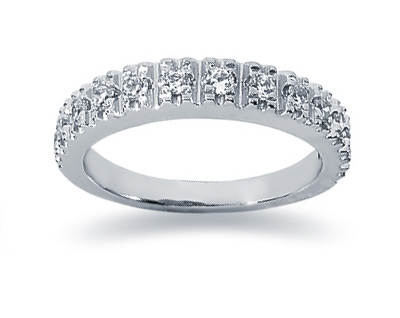 0.39 Carat Diamond Wedding Band in 14K White Gold