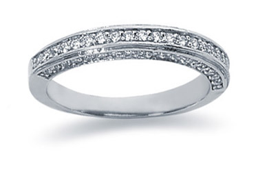 0.56 Carat Diamond Wedding Band in 18K White Gold