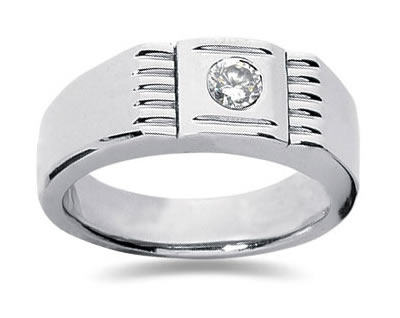 0.25 Carat Men's Diamond Ring in 14K White Gold