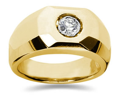0.25 Carat Men's Diamond Ring in 14K Yellow Gold