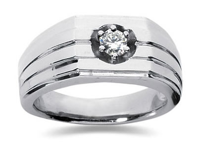 0.25 Carat Men's Diamond Ring in 14K White Gold