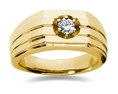 0.25 Carat Men's Diamond Ring in 14K Yellow Gold