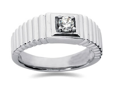 0.25 Carat Men's Diamond Ring in 14K White Gold