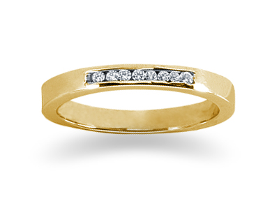 0.07 Carat Channel Set Diamond Band in 14K Yellow Gold