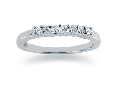 0.21 Carat Diamond Wedding Band in 14K White Gold