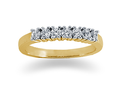 Seven Stone 0.35 Carat Diamond Band in 14K Yellow Gold