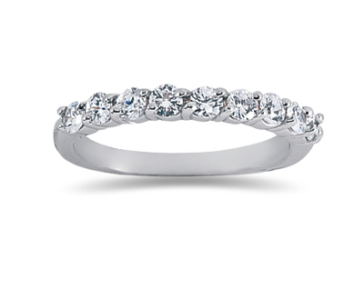 0.63 Carat Nine Stone Diamond Wedding Band in 18K White Gold