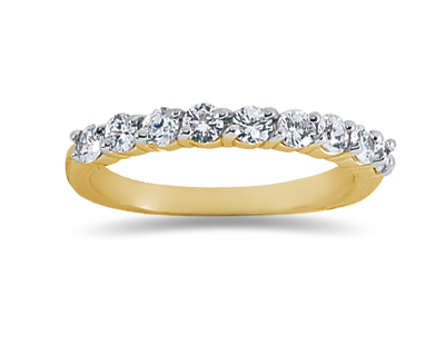 0.63 Carat Nine Stone Diamond Wedding Band in 14K Yellow Gold
