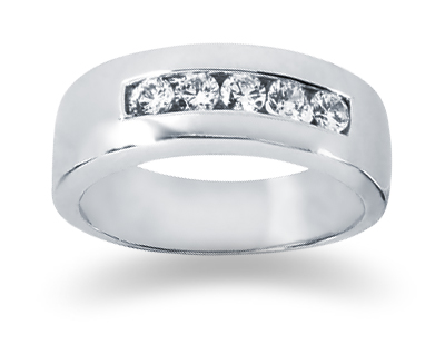 0.40 Carat Women's Diamond Wedding Band in 18K White Gold