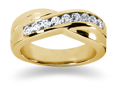 0.45 Carat Women's Diamond Wedding Band in 18K Yellow Gold