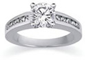 0.90 Carat Channel Set Diamond Egagement Ring, 14K White Gold