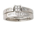 Princess Bridal Duo Sets, 14K White Gold