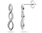 Diamond Twist Earrings in 14K White Gold