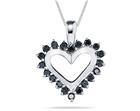 1/2 Carat Black Diamond Heart Pendant in 14K White Gold