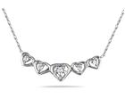 Diamond Heart Link Necklace in 10K White Gold