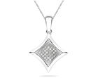 Micro Pave Diamond Pendant in White Gold