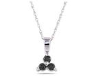 Black Diamond Trinity Pendant, 14K White Gold