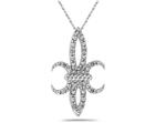 Fleur-de-Lis Diamond Pendant in White Gold