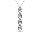 Diamond Tear Drop Pendant in White Gold