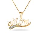Yellow Gold and Diamond Mom Pendant