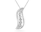 Diamond Swirl Journey Pendant in White Gold