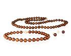 Chocolate Pearl Necklace, Bracelet and Earring Set