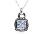 Tanzanite and Black Diamond Royal Pendant 10K White Gold