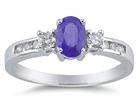 Tanzanite and Diamond Regal Channel Ring, 14K White Gold