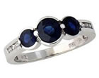Sapphire and Diamond Bezel Set Ring