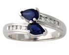 Sapphire and Diamond Pear Shaped Ring