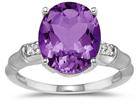 3.97 Carat Amethyst and Diamond Ring in 14K White Gold