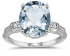 3.97 Carat  Aquamarine and Diamond Ring in 14K White Gold