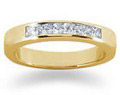 0.35 Carat Princess Cut Diamond Wedding Band In 18k Yellow Gold