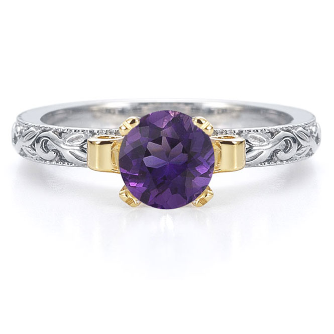 Carat Art Deco Amethyst Engagement Ring