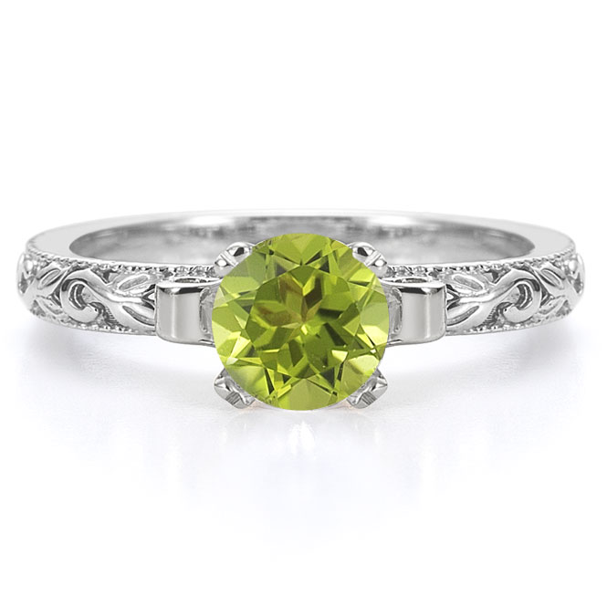 Engagement rings with peridot